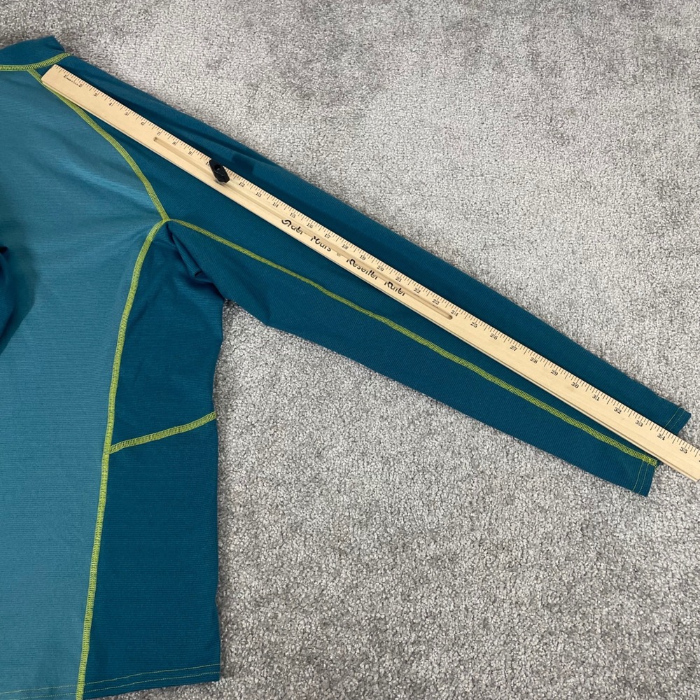 LL Bean Mens 1/4 Zip Base Layer Mens XXL Grid Fleece Teal Blue Colorblock 2XL - Picture 10 of 12